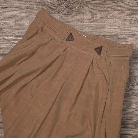 Elevenses Anthropologie Tan Wide Leg Gauchos Culottes Pants - Picture 3 of 7